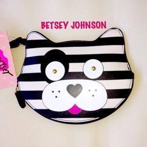 Luv Betsey Stripe Cat Wristlet NWT